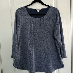 Dana Buchman - Jacquard Blue Botanical Sweater Tunic